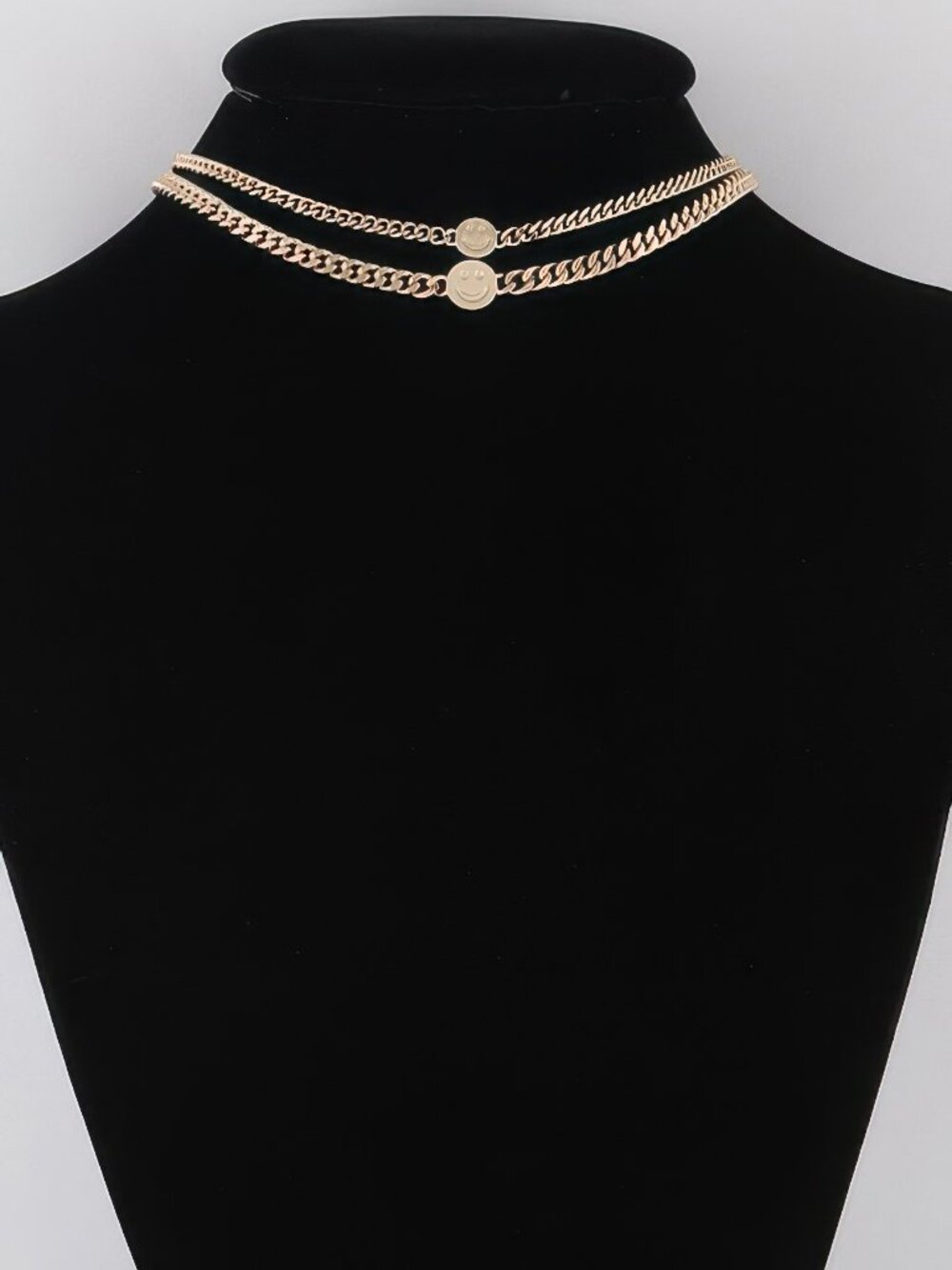 Smiley Face Duo Choker Necklace
